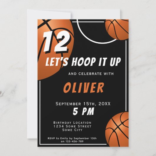 Basketball Ball Fun Sportkinderen Birthday Kaart (Voorkant)