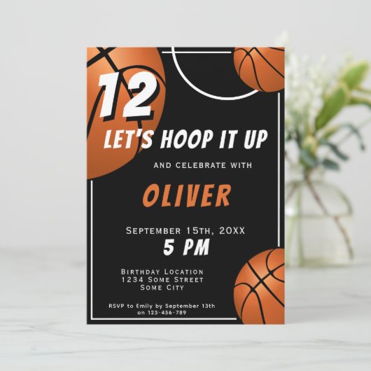 Basketball Ball Fun Sportkinderen Birthday Kaart (Staand voorkant)