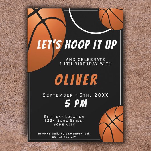 Basketball Ball Fun Sportkinderen Birthday Kaart