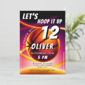 Basketball Ball Hoop het op Sports Birthday Kaart (Staand voorkant)