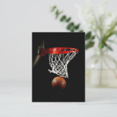 Basketball Ball & Net Briefkaart (Staand voorkant)