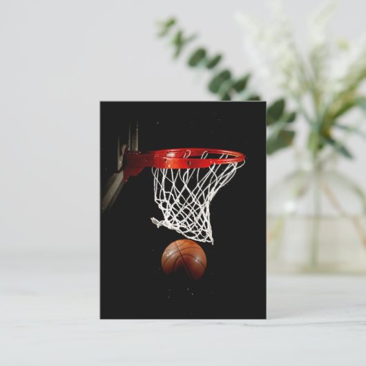 Basketball Ball & Net Briefkaart (Staand voorkant)