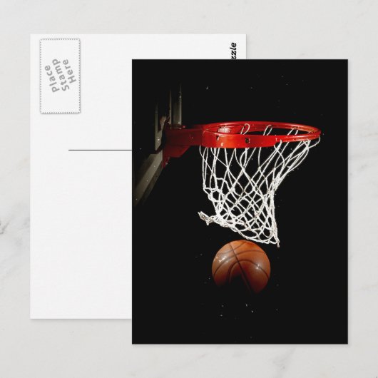 Basketball Ball & Net Briefkaart (Voorkant / Achterkant)