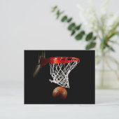 Basketball Ball & Net Briefkaart (Staand voorkant)
