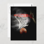 Basketball Ball & Net Briefkaart (Voorkant / Achterkant)