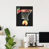 Basketball Ball & Net Poster (Thuiskantoor)