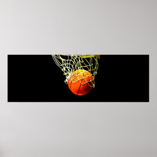 Basketball Ball & Net Print Poster