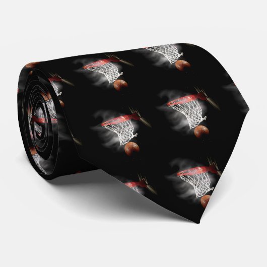 Basketball Ball & Net Stropdas (Opgerold)