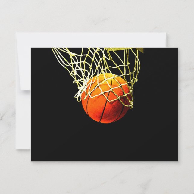 Basketball Ball & Net-uitnodigingen (Voorkant)