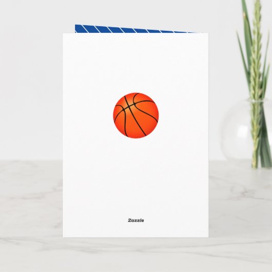 Basketball Ball ONE Kids Photo 1st Birthday Kaart (Achterkant)