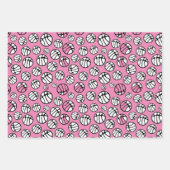 Basketball Ball Patroon Roze Naam Inpakpapier Vel (Voorkant 2)