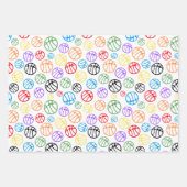 Basketball Ball Patroon Sport Colorful Name Inpakpapier Vel (Voorkant 2)