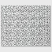 Basketball Ball Pattern Black and White Cadeaupapier (Vlak)