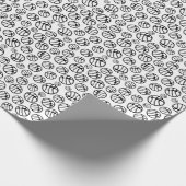 Basketball Ball Pattern Black and White Cadeaupapier (Hoek)