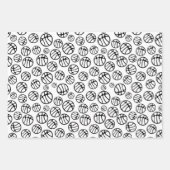 Basketball Ball Pattern Black and White Name Inpakpapier Vel (Voorkant 2)