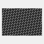 Basketball Ball Pattern Black and White Name Inpakpapier Vel (Voorkant)