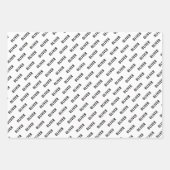 Basketball Ball Pattern Black and White Name Inpakpapier Vel (Voorkant)