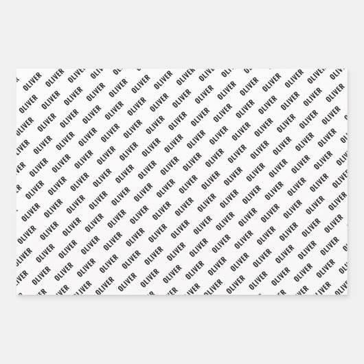 Basketball Ball Pattern Black and White Name Inpakpapier Vel (Voorkant)