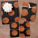 Basketball Ball Pattern Black Kinder naam Sports Inpakpapier Vel<br><div class="desc">Basketball Ball Pattern Black Kinder naam Sports Wrapping Paper Sheets. Personaliseer met jouw naam of wissel het. Geweldig als cadeauomslag voor verjaardag of Kerstmis.</div>