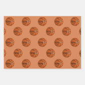 Basketball Ball Pattern Kinder Name Birthday Inpakpapier Vel (Voorkant)