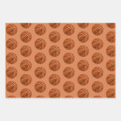 Basketball Ball Pattern Kinder Name Birthday Inpakpapier Vel (Voorkant 3)
