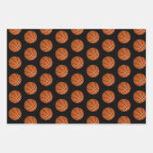 Basketball Ball Pattern Kinder Name Birthday Inpakpapier Vel (Voorkant 3)