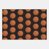 Basketball Ball Pattern Kinder Name Birthday Inpakpapier Vel (Voorkant 2)