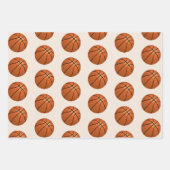 Basketball Ball Pattern Kinder Name Birthday Inpakpapier Vel (Voorkant 2)