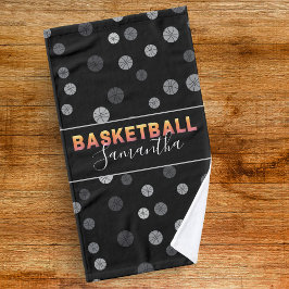 Basketball Ball Pattern Persoonlijke afspeelnaam Handdoek
