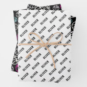 Basketball Ball Pattern Sport Black and White Name Inpakpapier Vel (In situ)