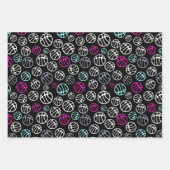 Basketball Ball Pattern Sport Black and White Name Inpakpapier Vel (Voorkant 2)