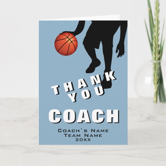 Basketball Ball Player Basketball Coach Bedankkaart (Voorkant)