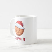 Basketball Ball Red Santa Hat Name Christmas Koffiemok (Voorkant links)