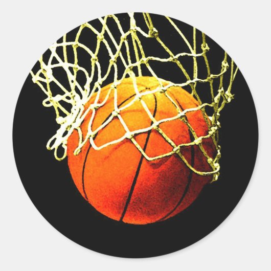 Basketball Ball Ronde Sticker (Voorkant)