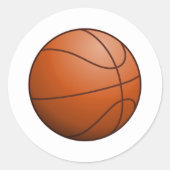 Basketball Ball Ronde Sticker (Voorkant)