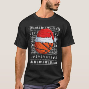 Basketball Ball Santa Hat Kerstmis Funny Ball San T-shirt