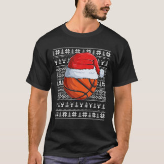 Basketball Ball Santa Hat Kerstmis Funny Ball San T-shirt