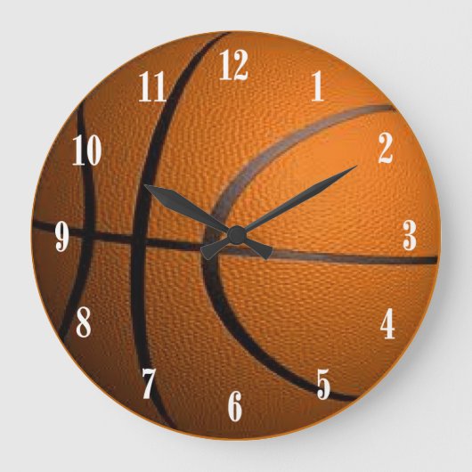 Basketball Ball Sport Wall Clock Grote Klok (Voorkant)