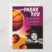 Basketball Ball Sportfoto Birthday Bedankkaart (Voorkant)
