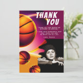 Basketball Ball Sportfoto Birthday Bedankkaart (Staand voorkant)