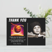 Basketball Ball Sportfoto Birthday Bedankkaart (Staand voorkant)