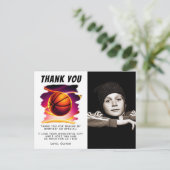 Basketball Ball Sportfoto Birthday Dank je Briefkaart (Staand voorkant)