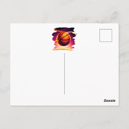 Basketball Ball Sportfoto Birthday Dank je Briefkaart (Achterkant)