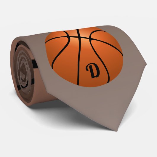 Basketball Ball Sportmonogram Stropdas (Opgerold)