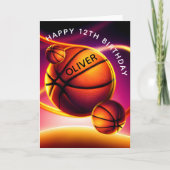 Basketball Ball Sports Happy Birthday Kaart (Voorkant)
