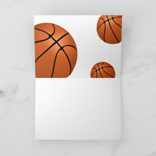 Basketball Ball Sports Happy Birthday Kids Kaart (Binnen)