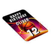Basketball Ball Sports Happy Birthday Magneet (Rechterzijde)