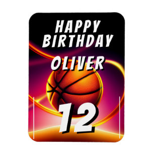 Basketball Ball Sports Happy Birthday Magneet