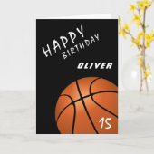 Basketball Ball Sports Modern Happy Birthday Kaart (Gele Bloem)