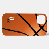 Basketball Ball Sports Monogram Player Number Case-Mate iPhone Case (Achterkant (horizontaal))